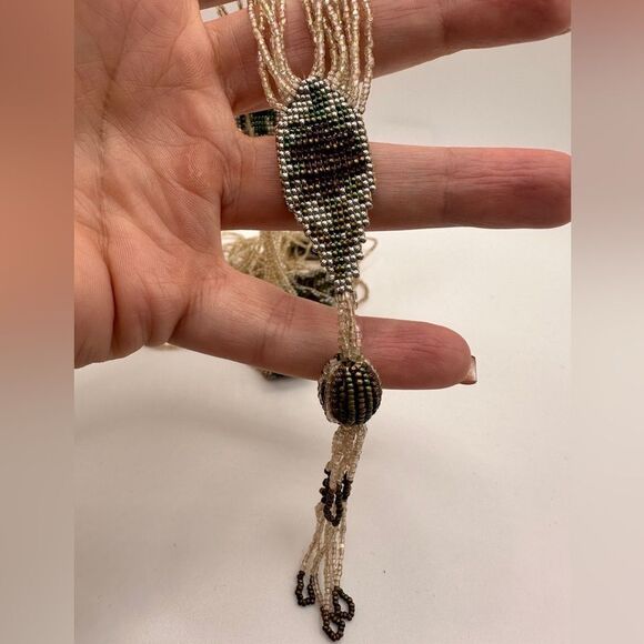 ESTATE PIECE! Handmade seed bead necklace with a handwritten story! - Picture 8 of 9